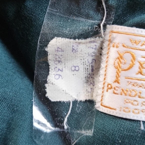 Vintage Pendleton, Size 8, Wool, Plaid, Green White And Red Pants, Wide Leg - Picture 14 of 14